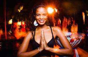 Happy woman enjoying a party at Mindvalley A-Fest